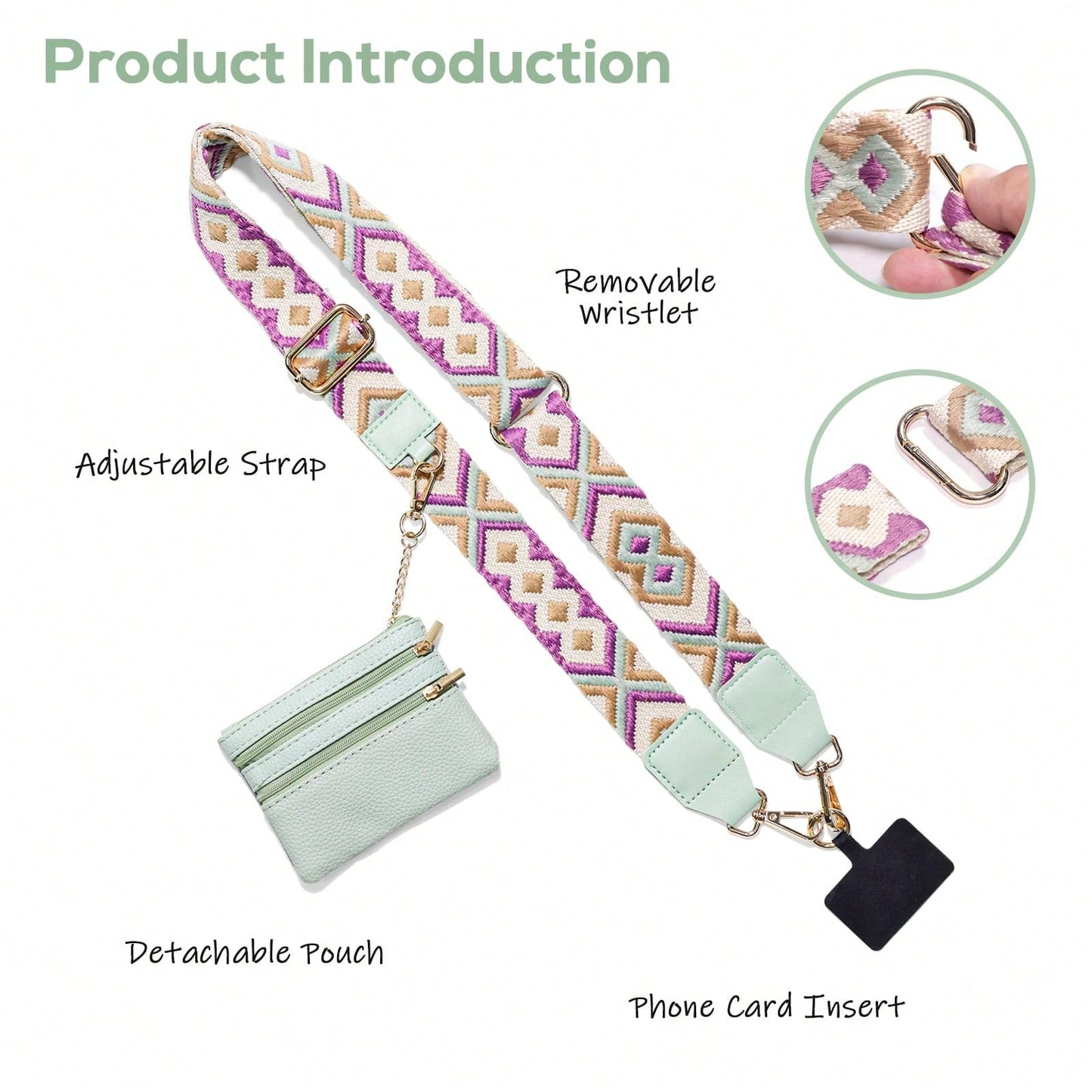 Zipper Pocket Phone Lanyard, Zipper Phone Case With Lanyard, Card Slots Wallet, Adjustable Crossbody Phone Lanyard, Crossbody Phone Lanyard With Shoulder Strap, Shoulder Or Wrist Phone Lanyard