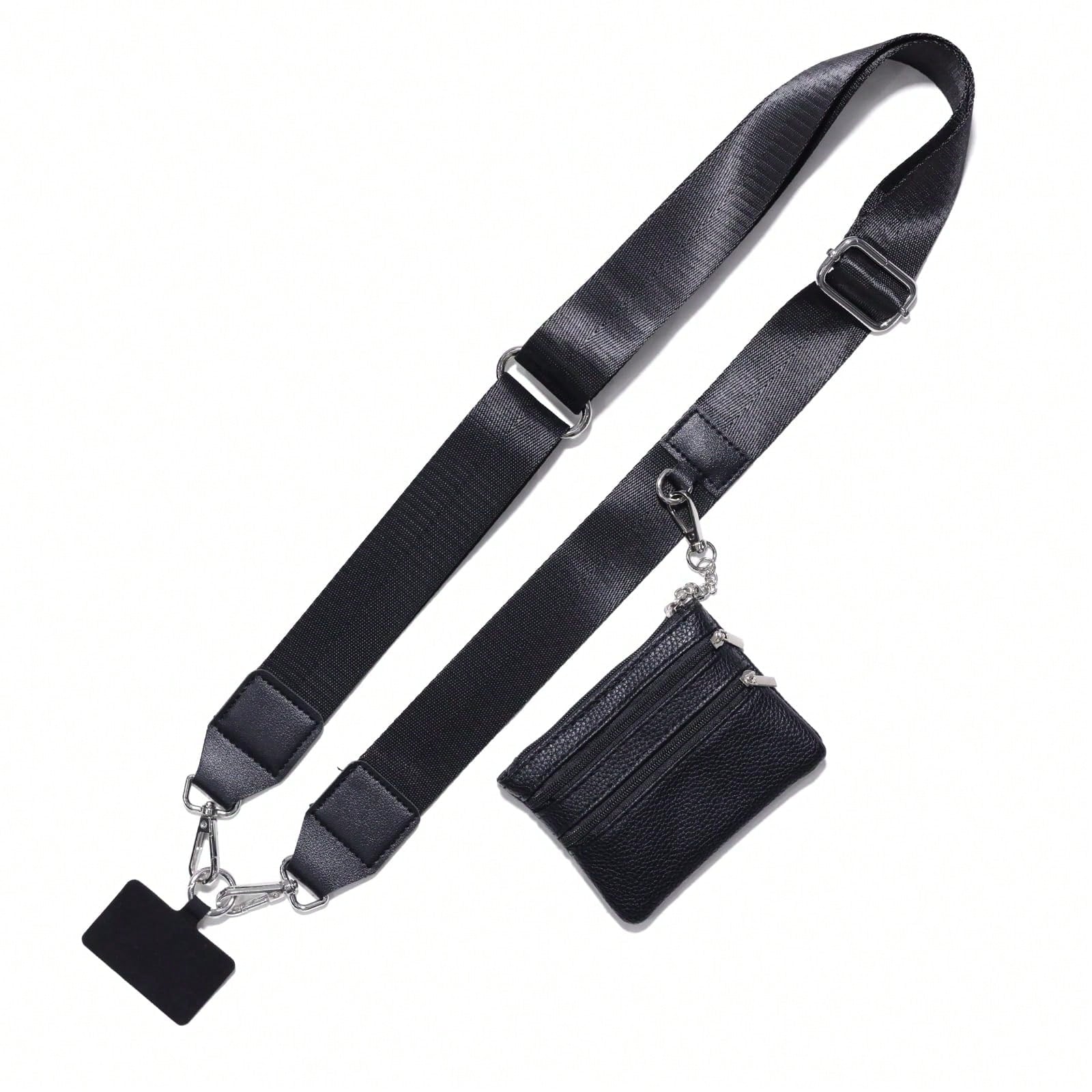 Zipper Pocket Phone Lanyard, Zipper Phone Case With Lanyard, Card Slots Wallet, Adjustable Crossbody Phone Lanyard, Crossbody Phone Lanyard With Shoulder Strap, Shoulder Or Wrist Phone Lanyard